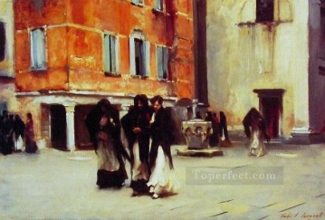  Venice Painting - Sortie de leglise campo san canciano venice John Singer Sargent
